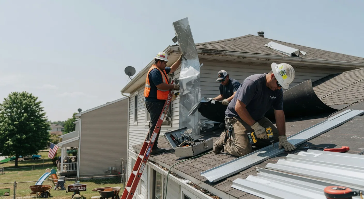 Storm Damage Metal Roof Repair in Westfield Center, OH